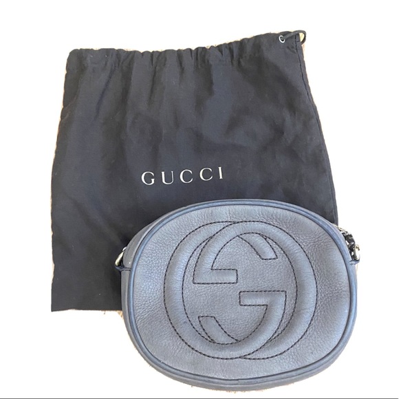 GUCCI Classic Taupe Crossbody Logo - Picture 2 of 9